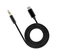 Câble audio de type C - Câble pour casque de 3,5 mm - Liaison stéréo blindée de 3,3 m - Adaptateur auxiliaire équipé en aluminium - Câble de veste en nylon flexible - Câble audio pour téléphone et