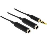 Câble audio Delock 65575 [1x Jack mâle 3.5 mm - 2x Jack femelle 3.5 mm] 25.00 cm noir