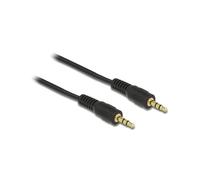 Câble Audio DeLOCK 84001 - 2.5m, Connecteurs 3.5mm Mâle-Mâle, Droit-Droit, Noir - Connecteur 1 et 2 : 3.5 mm, Longueur 2.5 mètres