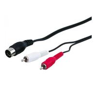 Câble audio DIN 5 broches - Goobay - 1,5 m - 2 x fiche RCA - Noir - Audio
