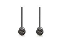 Nedis Câble audio DIN CAGL20000BK10 5 broches blindé mâle vers mâle plaqué nickel 1 m Noir