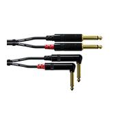 Câble audio double jack mono droit / coudé 6 m