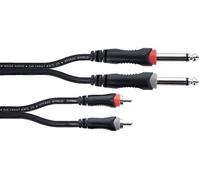 Cordial Câble de raccordement 14842 2x Jack 6,3 mm mono – 2x Cinch-RCA mâle 6 m noir PVC