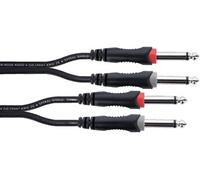 Câble de raccordement Cordial 14846 Jack audio [2x Jack mâle 6,3 mm (mono) - 2x Jack mâle 6,3 mm (mono)] 6 m noir gaine en PVC