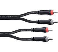 Câble de raccordement Cordial 14835 Cinch-RCA audio [2x Cinch-RCA mâle - 2x Cinch-RCA mâle] 1 m noir gaine en PVC, câble jumelé