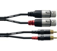Cordial CFU 1.5 FC câble audio 1,5 m 2 x RCA 2 x XLR (3-pin) Noir