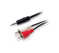 Câble Audio Equip 14709207 2.5m - Connecteur 3.5mm Mâle vers 2 x RCA Mâle - Contacts Nickel - Noir - Diamètre 2.6mm - PVC