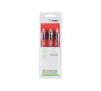 Câble audio F3Y116bt2M [2x Cinch-RCA mâle - 1x Jack mâle 3.5 mm] 2.00 m noir contacts dorés