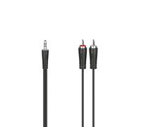 Câble de raccordement Hama 00200720 Jack / Cinch-RCA audio [1x Jack mâle 3.5 mm - 2x Cinch-RCA mâle] 1.5 m noir