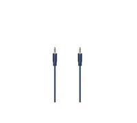 Câble audio Flexi-Slim, jack mâle 3,5 mm/f . mâle, doré, bleu, 0,75 m