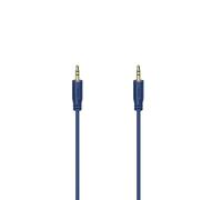 Câble audio "Flexi-Slim", jack mâle 3,5 mm/f. mâle, doré, bleu, 0,75 m