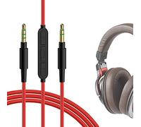 Câble audio Geekria avec micro compatible avec ATH-M20xBT/M50xBT2, câble pour casque Denon AH-MM300, cordon stéréo de remplacement 3,5 mm avec microphone intégré (4 ft/1,2 m)