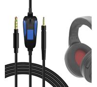 Câble audio Geekria avec micro, compatible avec Sennheiser PC 373D, GSP 600, casque Game One, câble stéréo de rechange 2,5 mm vers 3,5 mm avec micro en ligne et contrôle du volume (1,7 m/5,6 ft)