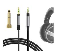 Câble audio Geekria compatible avec casques Sennheiser HD 620S/599SE/599/598/560S/550/505/400PRO, 3,5 mm vers 2,5 mm, cordon de remplacement en nylon tressé (Noir 4 ft / 1,2 m)