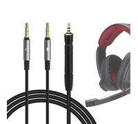 Câble audio Geekria compatible avec Sennheiser Game One, Game Zero, PC 373D, GSP 500, GSP 600, 2,5 mm vers double 3,5 mm avec répartiteur en Y, câble de remplacement (5,6 ft/1,7 m)