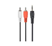 Câble Audio Gembird CCA-458/0.2 - 3.5mm Mâle vers 2xRCA Mâle - Longueur 0.2m - Noir, Rouge, Blanc