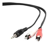 Câble audio - GEMBIRD - JACK 3,5MM M / 2X RCA M - 2.5M - Noir - Connecteur RCA et Mini Jack