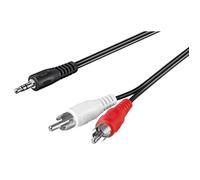 goobay - Câble audio - mini-phone stereo 3.5 mm mâle pour RCA x 2 mâle - 1 m - blindé - noir