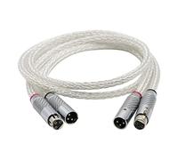 Câble Audio Hi-End 8AG Plaqué Argent OCC. Câble Audio Strands avec Fibre de Carbone 3pins XLR Câble équilibré, connecteur XLR, Audio Ligne Audio (Color : White Carbon Fiber, Size : 0.75m)