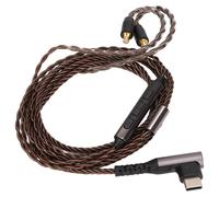 Câble audio HiFi amélioré, plaqué argent, avec micro, 2 broches, prise jack 0,78 mm, pour écouteurs intra-auriculaires grand public.
