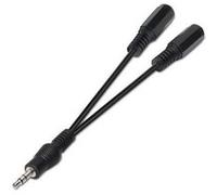 Nanocable Câble audio stéréo Jack 10.24.1200 2x3,5 mm mâle-femelle 15 cm Noir