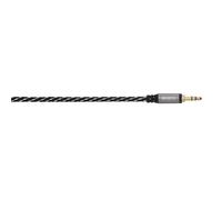 Câble audio, Jack 3,5 mm/Jack, stéréo, textile, doré, 1,5 m