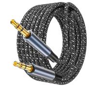 Câble Audio Jack 3.5 mm Mâle, 3M Nylon Double Prise Mâle Cable Jack HiFi Stéréo Cable Auxiliaire Stéréo avec iPhone Samng iPad iPod Casque Micro Tablette Chaîne HiFi MP4 MP3 Amplificateur