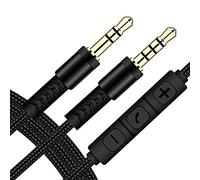 Câble audio jack 3,5 mm mâle vers mâle avec contrôle du volume et microphone pour iPhone et iPad Noir 1,2 m