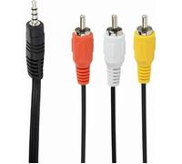 Câble audio jack 3 5 mm vers 3 RCA - Gembird - 4 broches - 2 m - Mini Jack vers 2xRCA