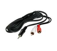 Câble audio Jack 3,5 mm vers RCA - Noir - Connecteur stéréo - Câble audio - 1,5 m