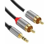 Câble Audio Jack 3,5mm vers 2 RCA Double Blindage 1,5m Avizar Noir Noir