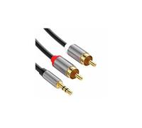 Câble Audio Jack 3,5mm vers 2 RCA Double Blindage 1,5m Noir