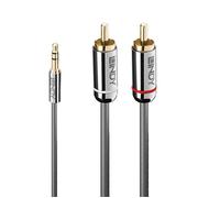 Câble Audio Jack 3.5mm vers RCA - LINDY - Cromo Line - Connecteurs plaqués or 24 carats - Gaine et prises PVC