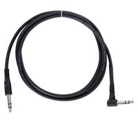 Cable Audio Jack 6.3mm Male/Male Stereo 1/4" Prise Coudee Symetrique Noir 2m
