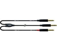 Câble Y audio [1x Jack mâle 6.35 mm - 2x Jack mâle 6.35 mm] Cordial CFY 0.9 VPP noir 0.90 m