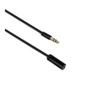 Câble audio jack stéréo 3,5 mm mâle-fem. 1,5 m - METRONIC - Rallonge de cordon audio - Noir - Blindé