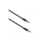 Câble audio jack stéréo 3,5 mm mâle/mâle+fiche métal 1,2 m