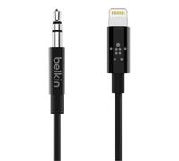 Câble Audio Lightning vers Jack 3,5mm Son Haute Qualité 90cm MFi Noir