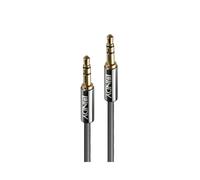 Câble Audio Lindy Cromo Line 35323, 3m, 3.5mm Mâle/Mâle, Contacts Or, Cuivre AWG28, Anthracite, Gaine TPE, Diamètre 3mm, RoHS