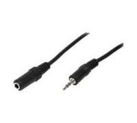 Câble audio - LOGILINK - 5m - Connecteur jack 3 5mm - Rallonge audio - Noir