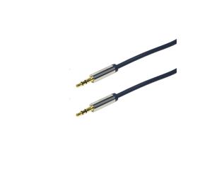 Câble Audio LogiLink CA10050 - 3.5mm Mâle vers 3.5mm Mâle, 0.5m, Contacts Plaqué Or, Câble Cuivre, PVC, Bleu