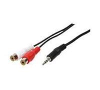 Câble audio LogiLink - fiche mini-phone Stéréo 3,5 mm (M) - 2 prises RCA phono (F) - noir