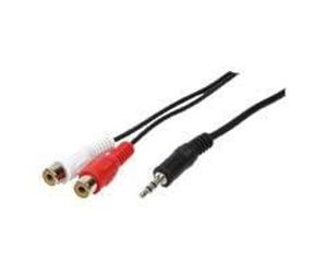 Câble audio LogiLink - fiche mini-phone Stéréo 3 5 mm (M) - 2 prises RCA phono (F) - noir