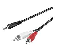 Goobay Câble audio 50018 3,5 mm mâle vers 2x RCA mâle Stéréo 1,5 m Noir AWG 29