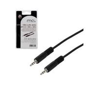 Câble Audio MCL MC712GE-1.5M 3.5mm Mâle-Mâle 1.5m Noir Connecteurs Droits pour Lecteur CD, Carte Son, Haut-parleurs - Blister