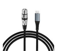 Câble Audio Microphone USB C vers XLR 2m,Câble Tressé Femelle USB C pour Enregistrement Audio,Compatible iPhone 15/15 Plus/15 Pro/15 Pro Max,MacBook,PC-Haute Qualité