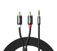 Câble audio mini-jack 3,5 mm - 2x RCA 5 m noir