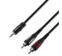 Câble Audio Mini-Jack 3,5 mm stéréo vers 2 RCA mâle 1m Adam Hall Cables K3 YWCC