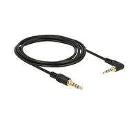 - Câble audio - mini jack 4 pôles mâle incliné pour mini jack 4 pôles mâle - 2 m - noir