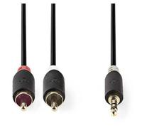 Câble audio mini jack stéréo mâle vers RCA mâle - 2 m - anthracite - rond - Nedis CABW22200AT20